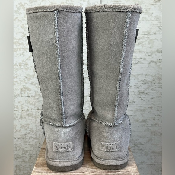 Bjorndal Suede Leather Wool Tall Sock Boots Size 7 Gray - Picture 5 of 16